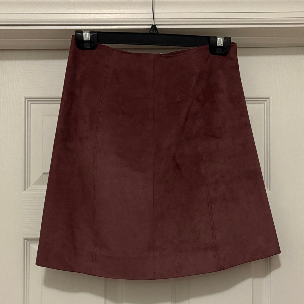Aritzia Babaton Burgundy Suede Skirt